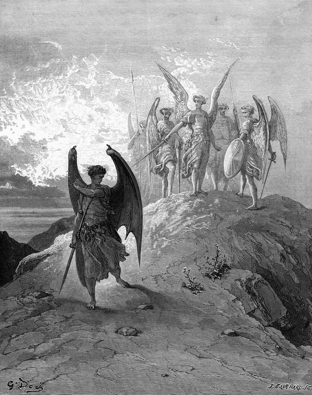 Paradise Lost: Satan erövras av Doré av Gustave Dore