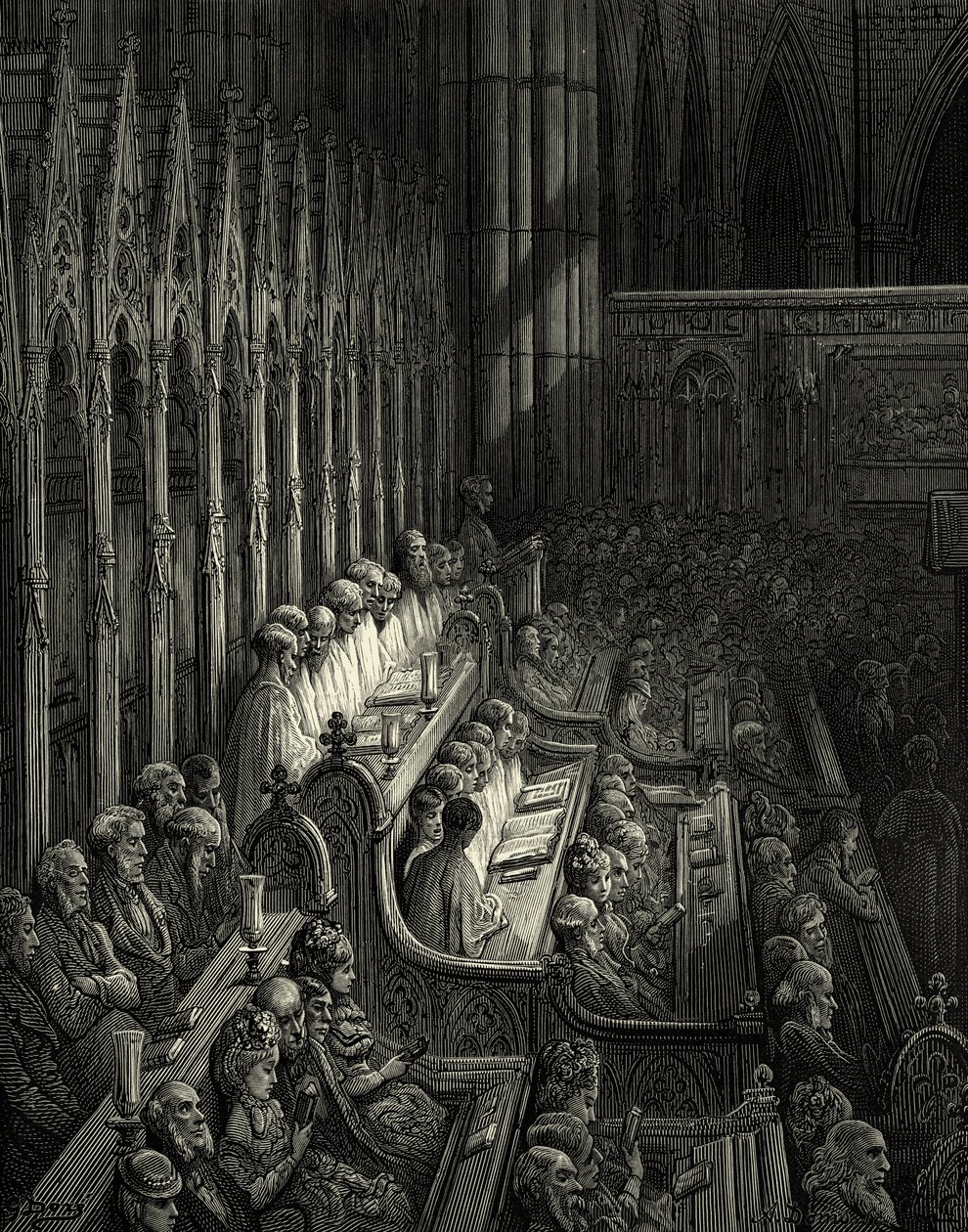 Westminster Abbey i viktorianska London av Gustave Dore