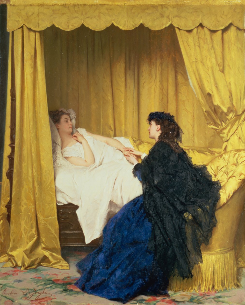 Den konvalescenta sjukhussjukhuset av Gustave Léonard de Jonghe