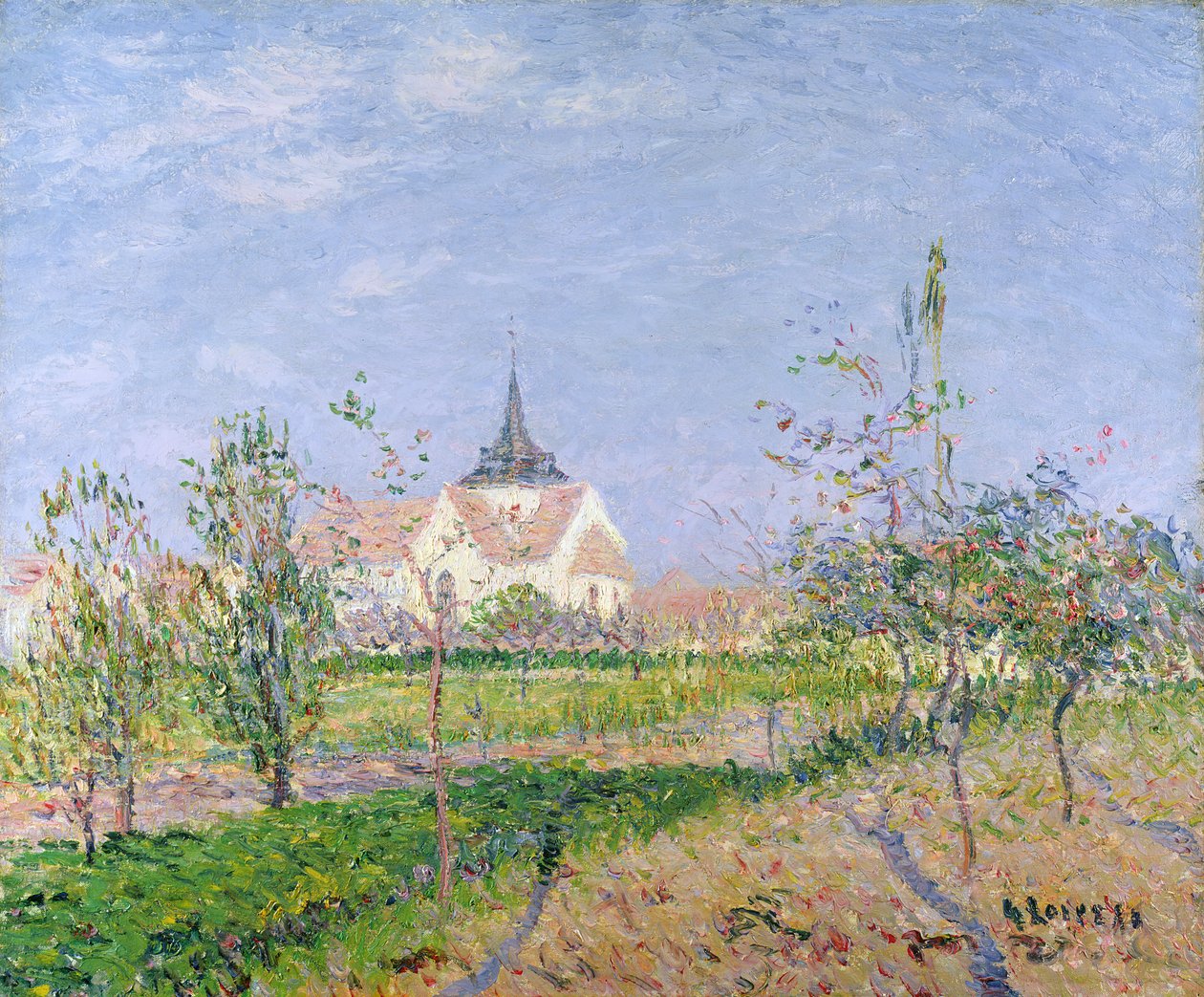 Kyrkan i Vaudreuil, ca 1905 av Gustave Loiseau
