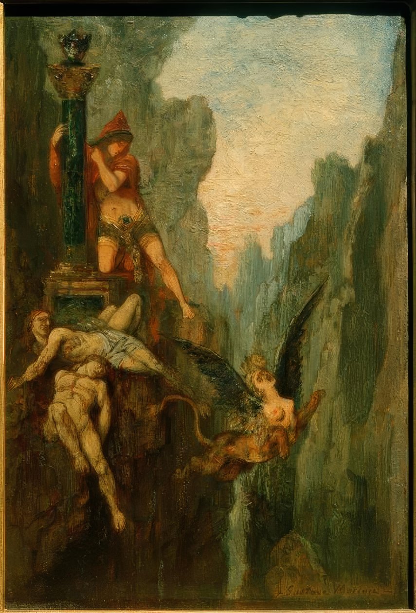 Den gåtfulla sfinxen av Gustave Moreau