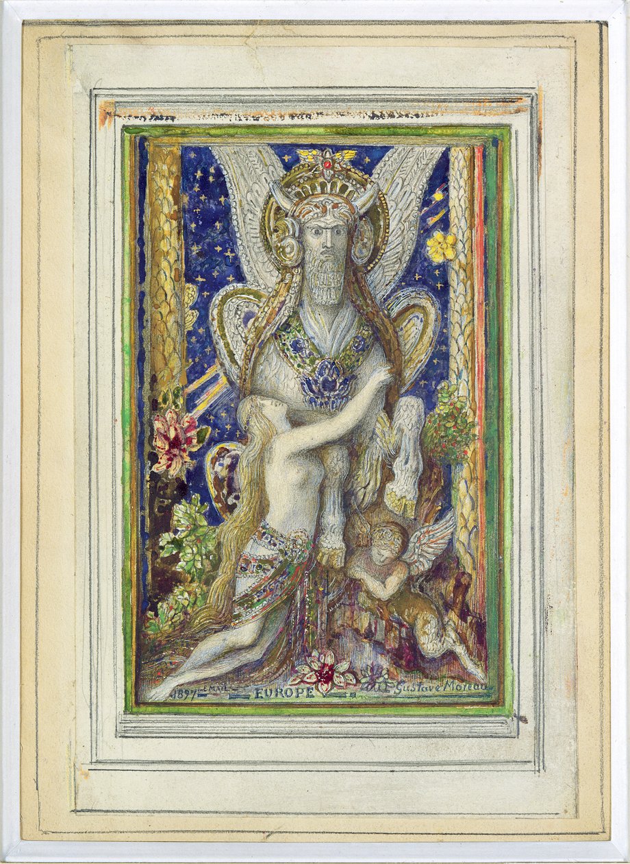 Europa, 1897 (penitala ma le wc i luga o pepa)swed av Gustave Moreau