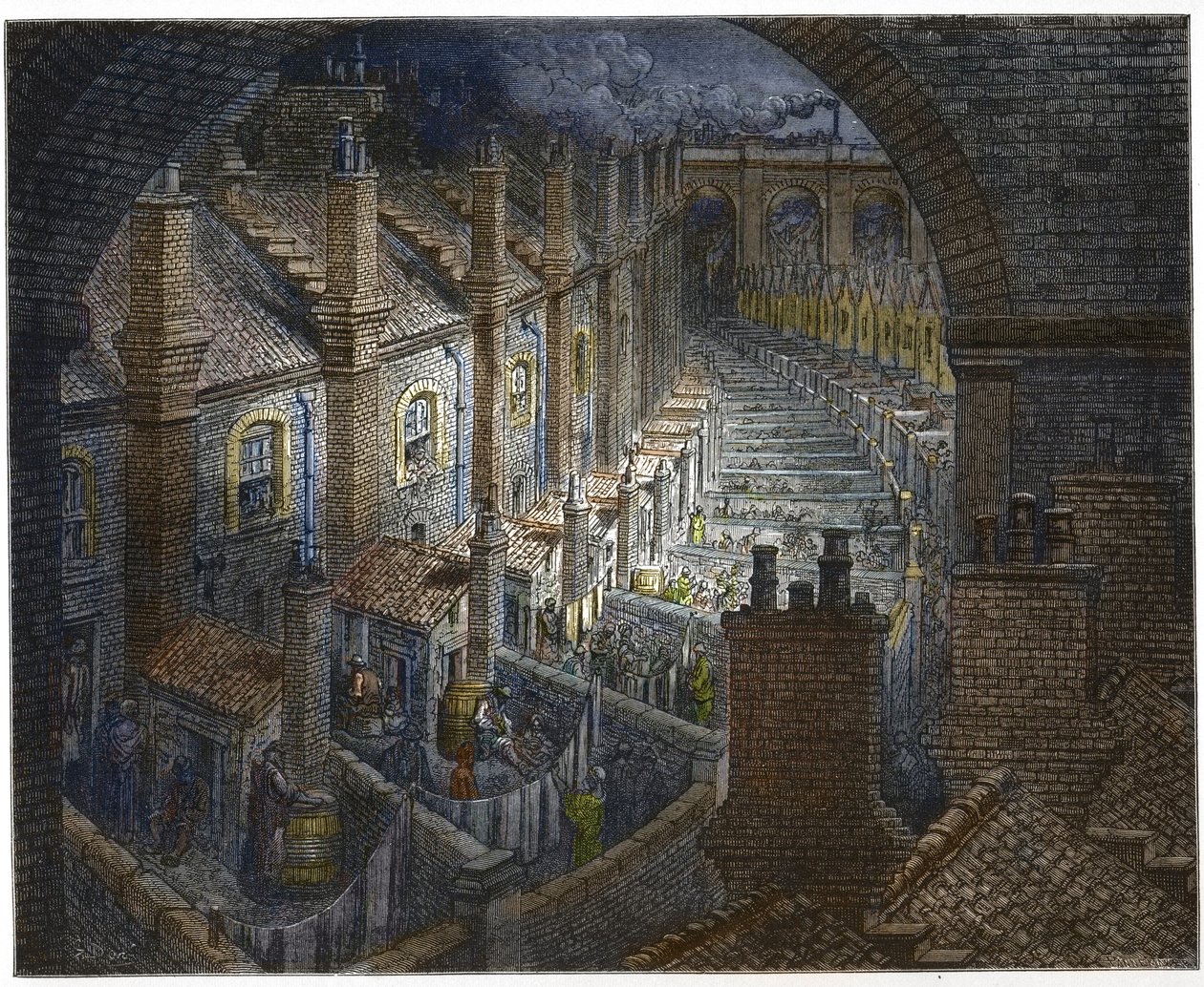 Over London By Rail från London, en pilgrimsfärd, skriven av William Blanchard Jerrold av Gustave after Dore