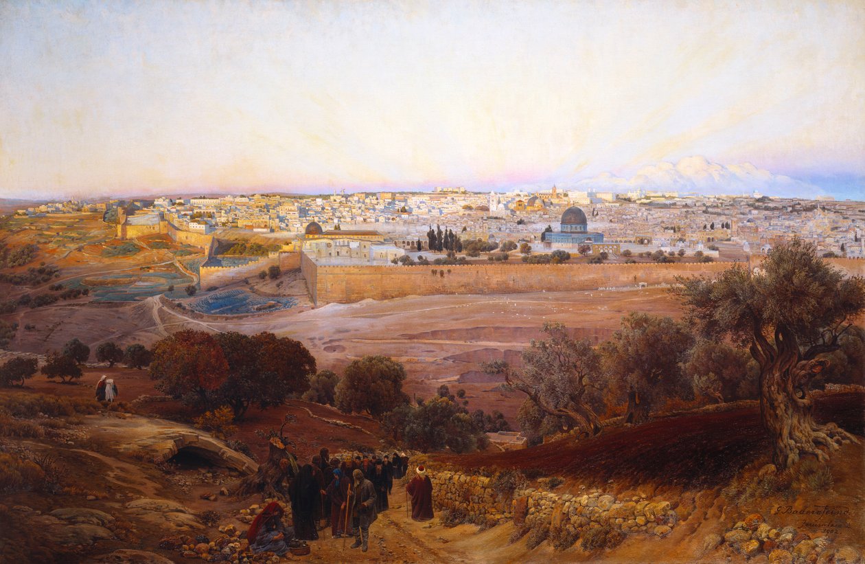 Jerusalem från Oljeberget, 1902 av Gustave Bauernfeind