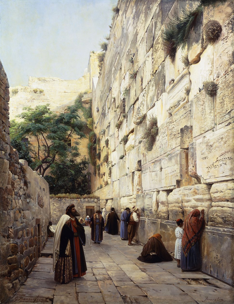 Ber vid Västra muren, Jerusalem, av Gustave Bauernfeind
