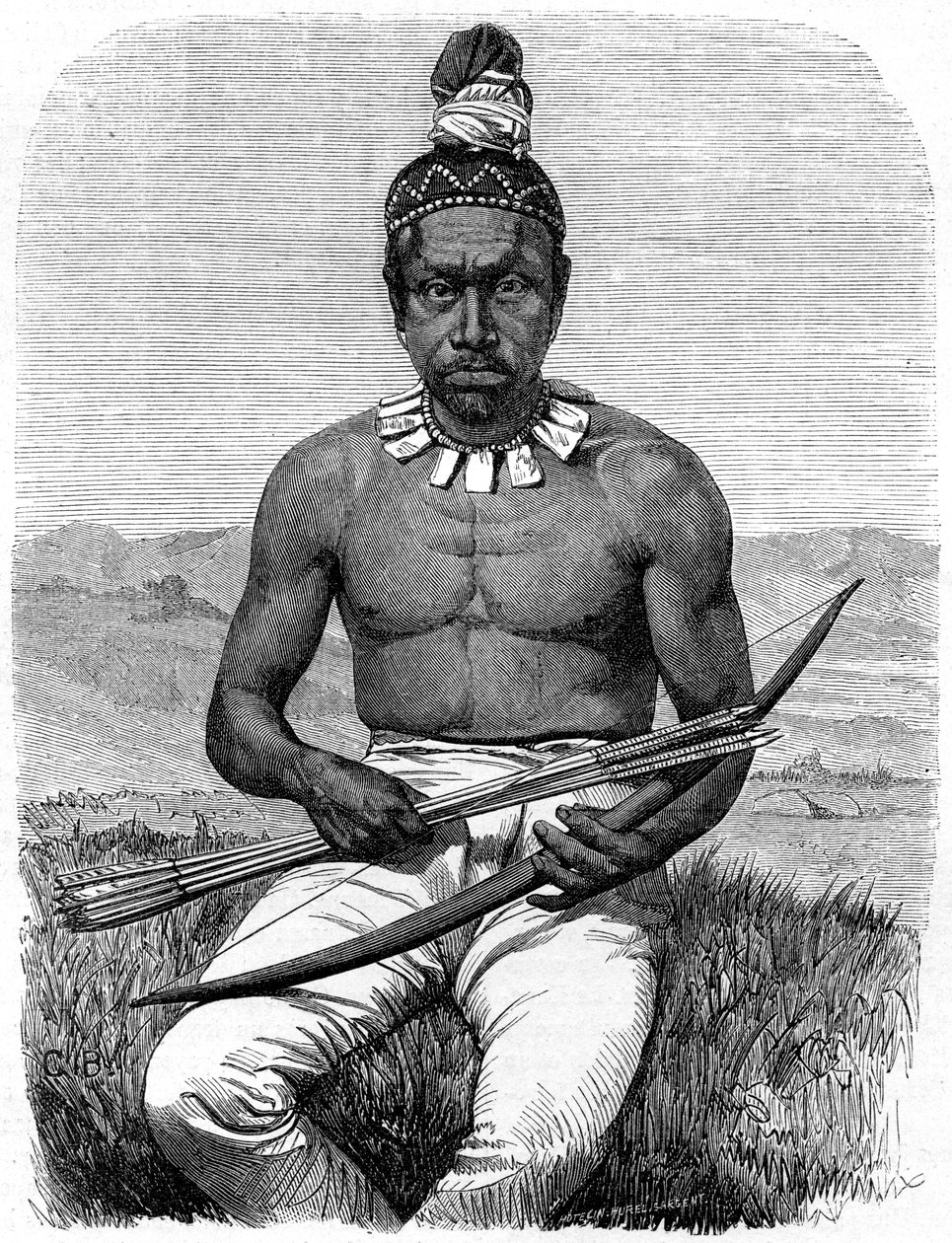 Indian, Kalifornien, 1800-talet. av Gustave Clarence Rodolphe Boulanger