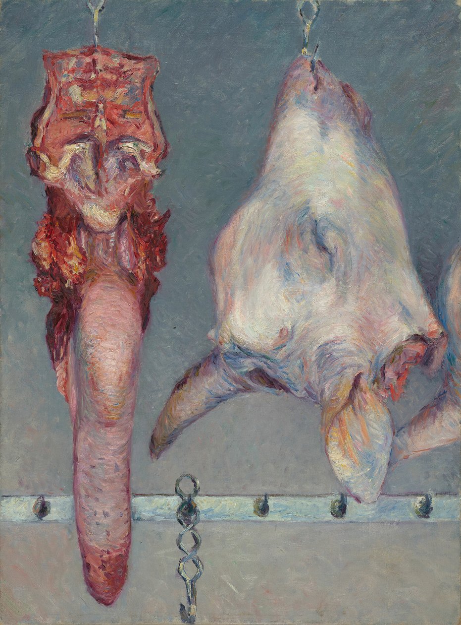 Kalvhuvud och oxtunga, ca. 1882. av Gustave Caillebotte