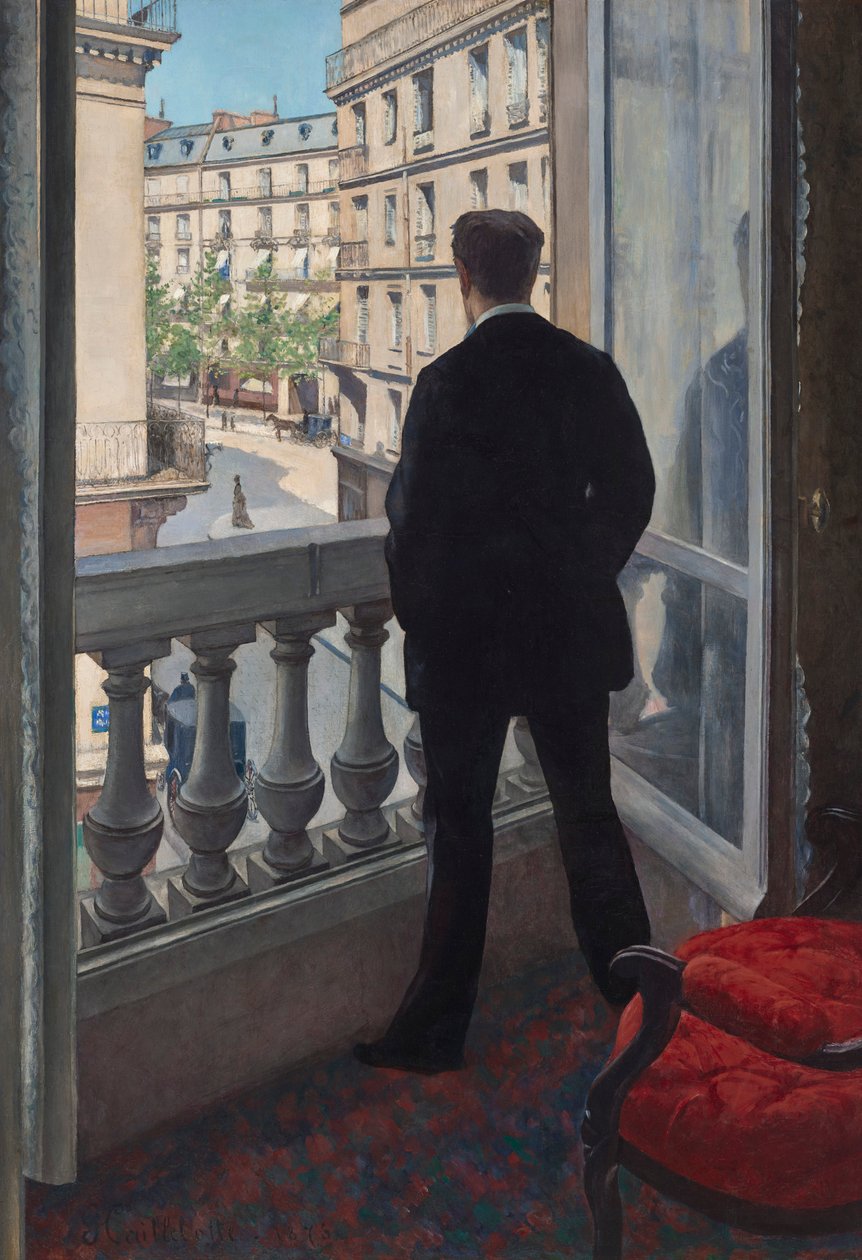 Ung man vid fönstret av Gustave Caillebotte