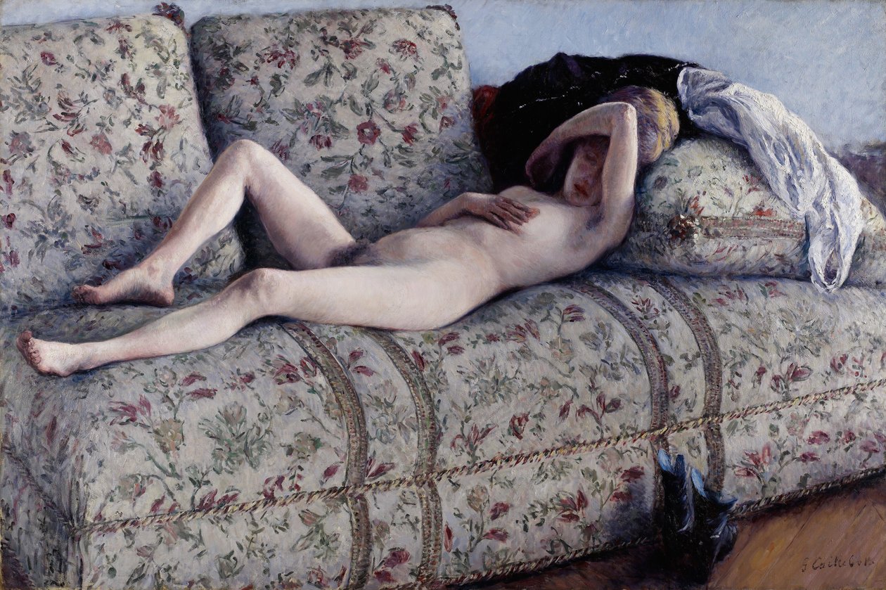 Naken på en soffa av Gustave Caillebotte