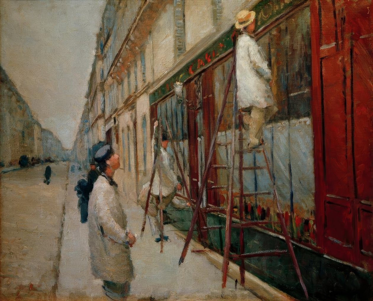 Målare i byggnader (skiss) av Gustave Caillebotte