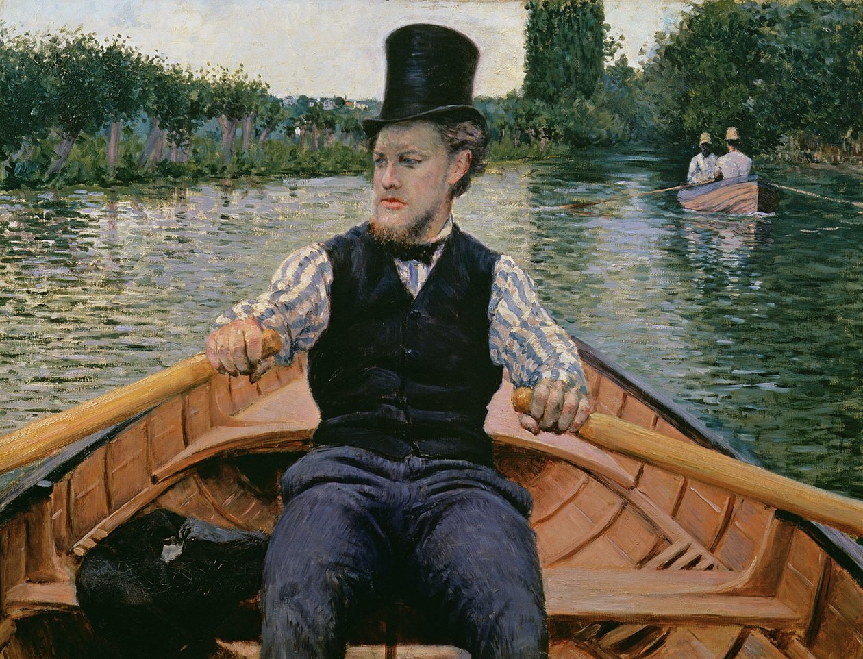 Roddare i hög hatt, ca 1877-78 av Gustave Caillebotte