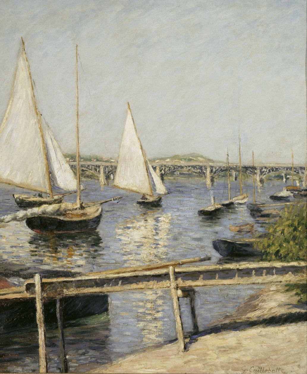 Segelbåtar vid Argenteuil, ca. 1888 av Gustave Caillebotte