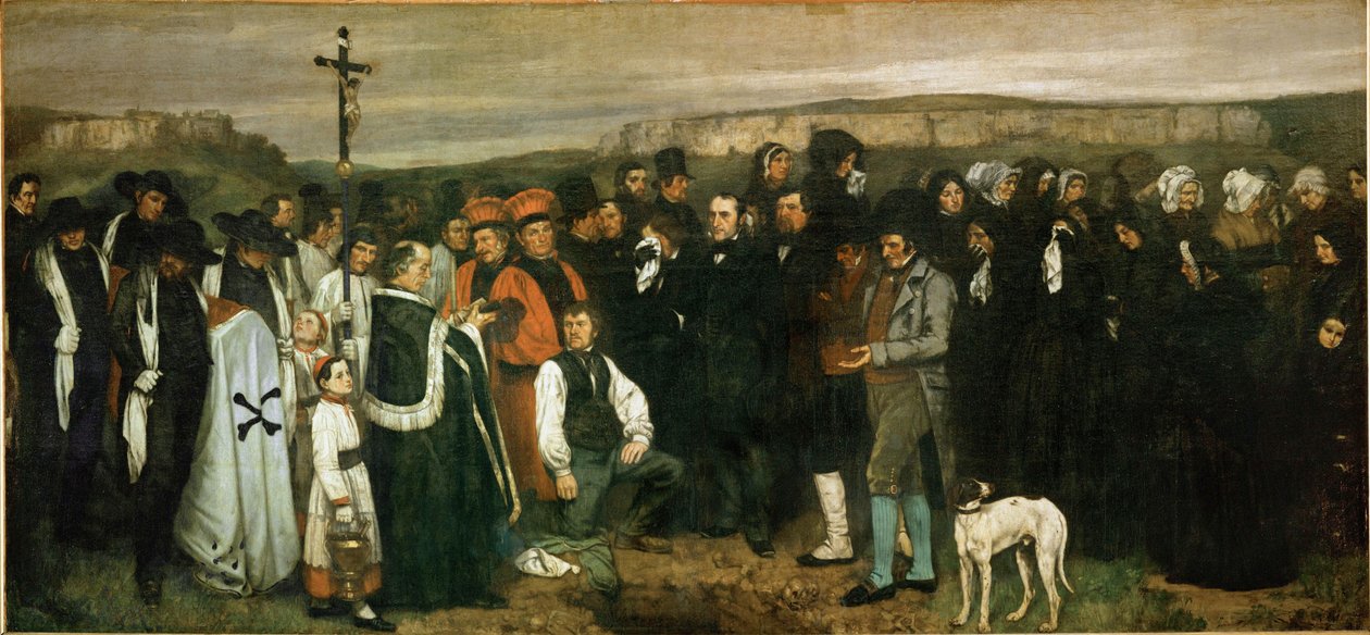 En begravning i Ornans av Gustave Courbet