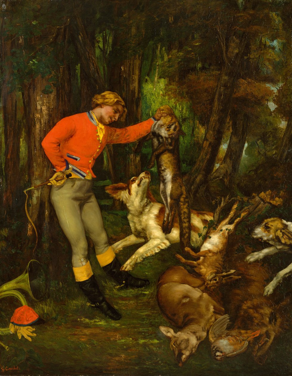 Efter jakten, ca. 1859. av Gustave Courbet