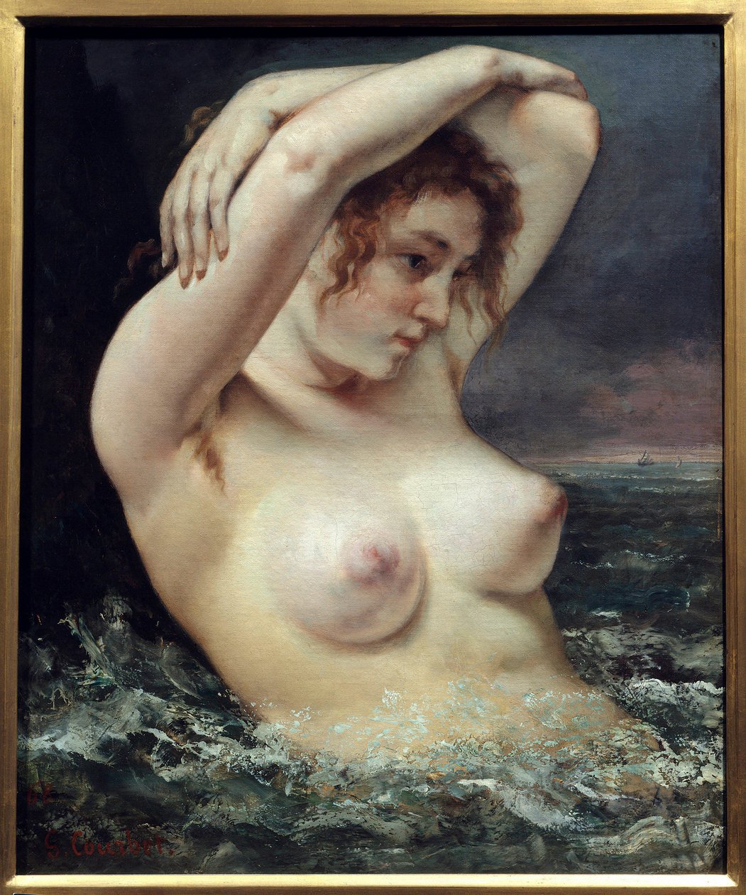 Kvinna på vågen av Gustave Courbet