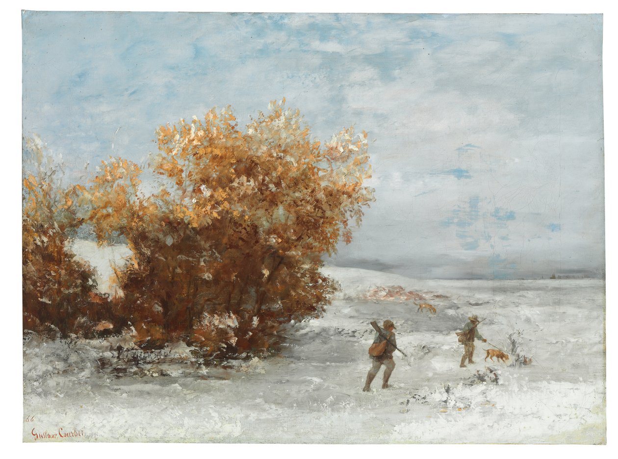 Jägare i snön, 1866 av Gustave Courbet
