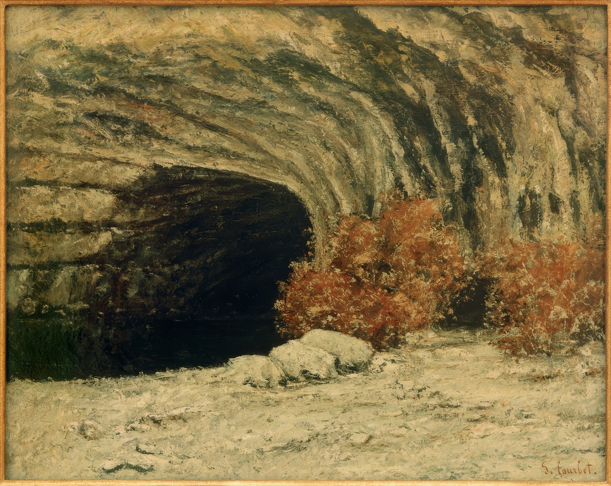 Källan till Loue, vinter av Gustave Courbet