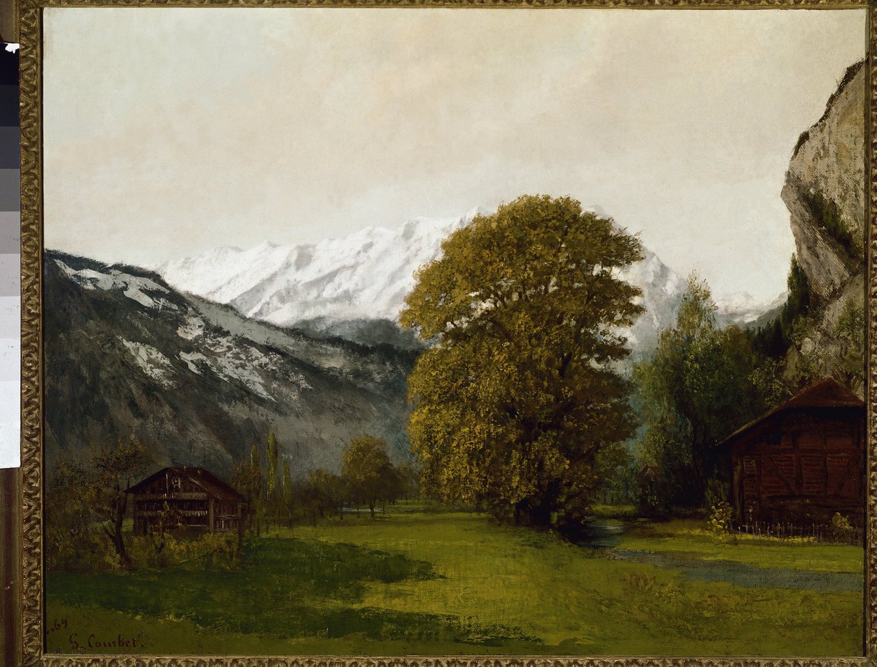 Landskap i Interlaken, Schweiz av Gustave Courbet
