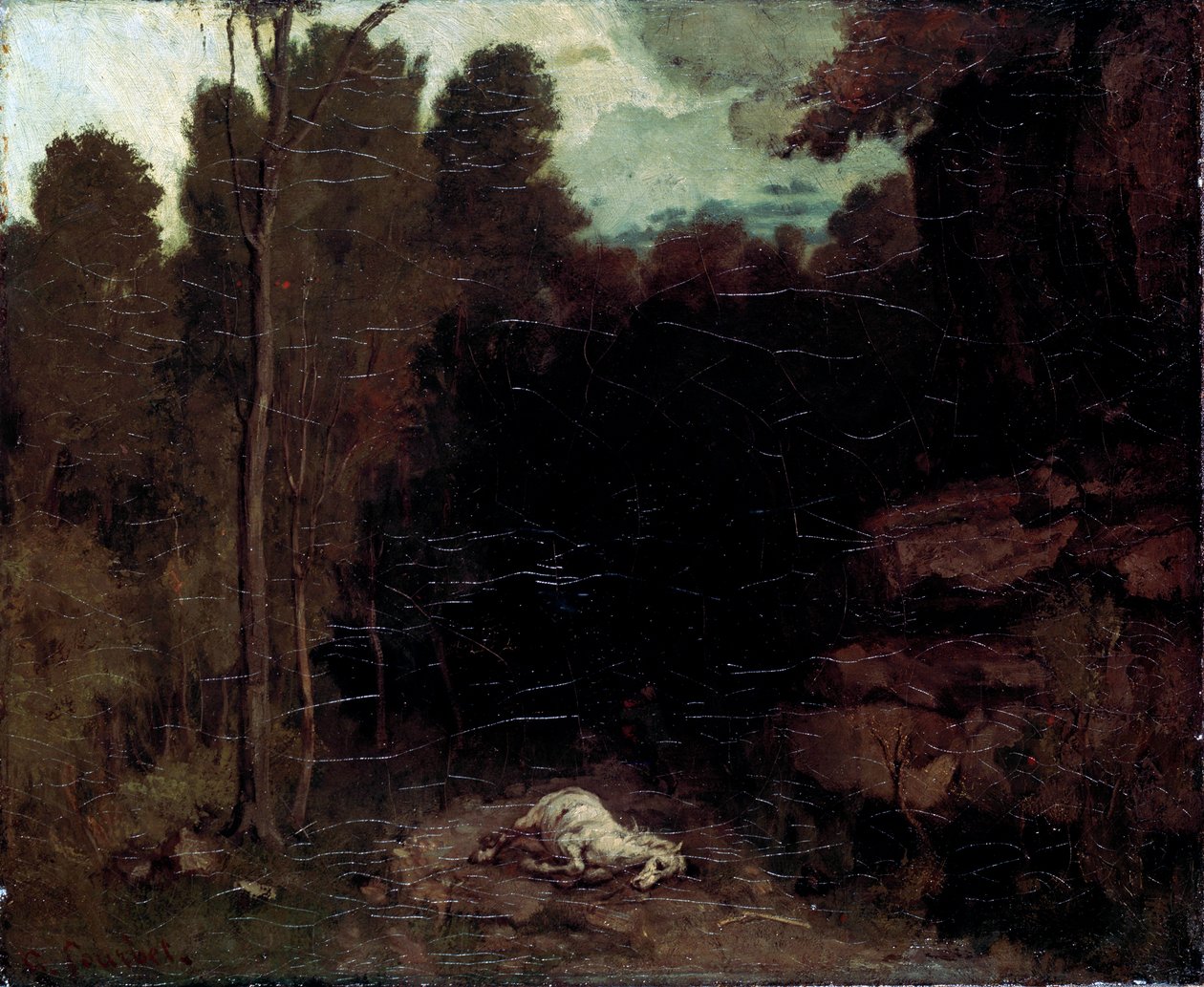 Landskap med en död häst, 1850-talet. av Gustave Courbet