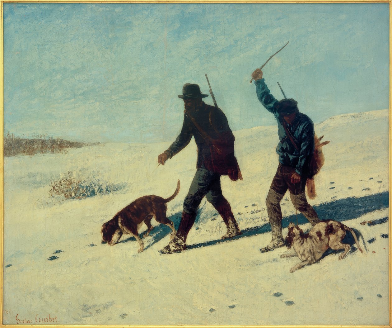 Tjuvskyttar i snön av Gustave Courbet