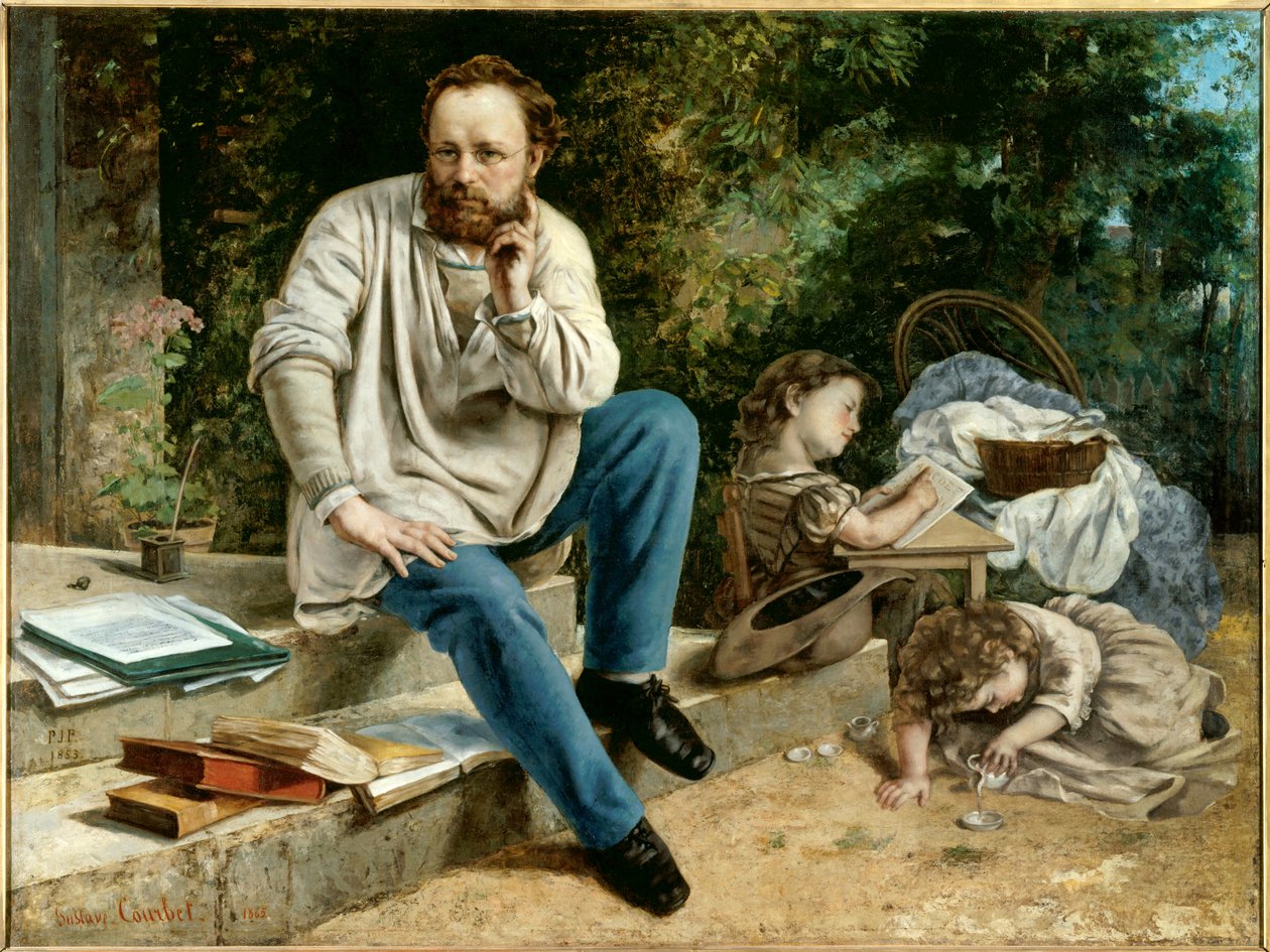 Porträtt av Peter Joseph Proudhon av Gustave Courbet