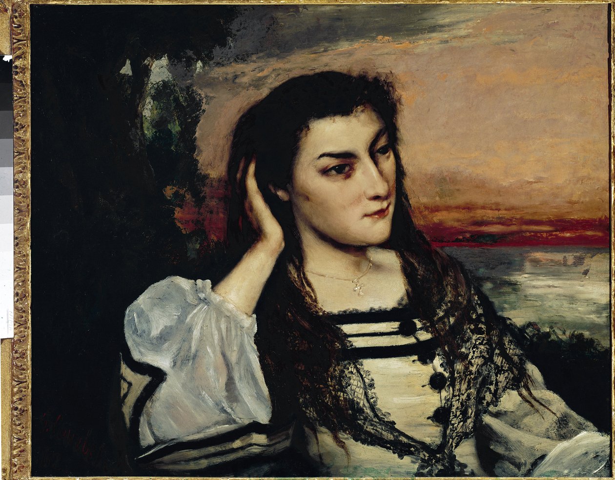 Reverie Portrait of Gabrielle Borreau) av Gustave Courbet