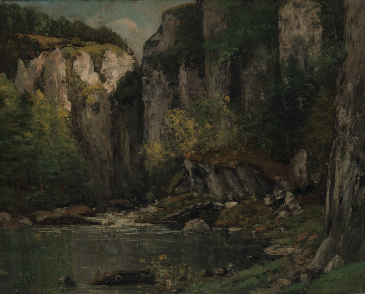 Flod och klippor, 1873-77. av Gustave Courbet