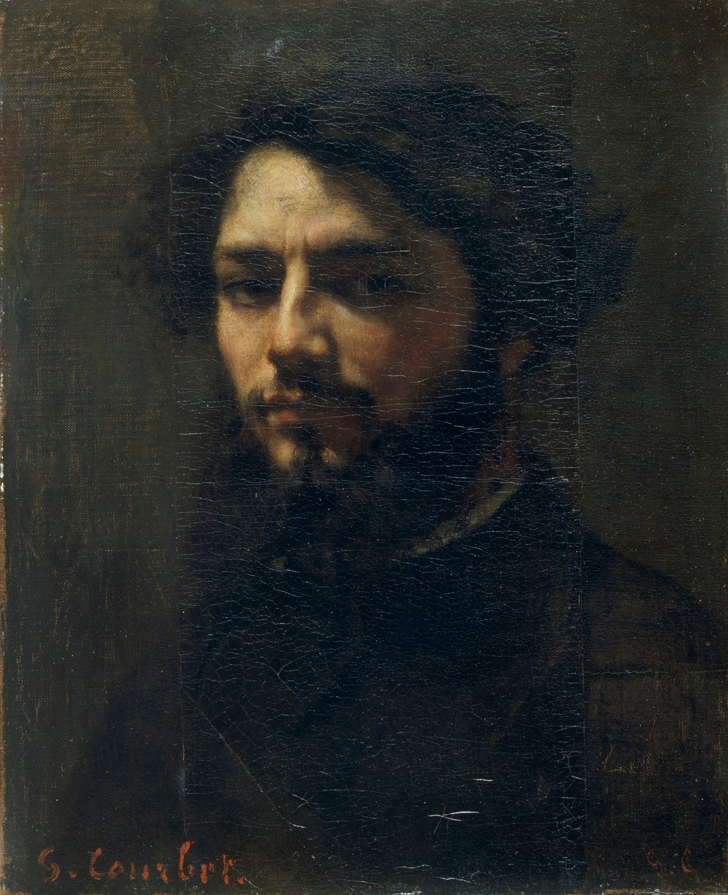 Självporträtt, ca. 1850. av Gustave Courbet
