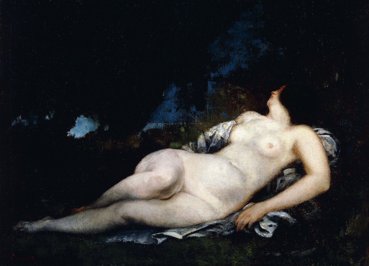 Studie för en sovande kvinna, c.1852 av Gustave Courbet