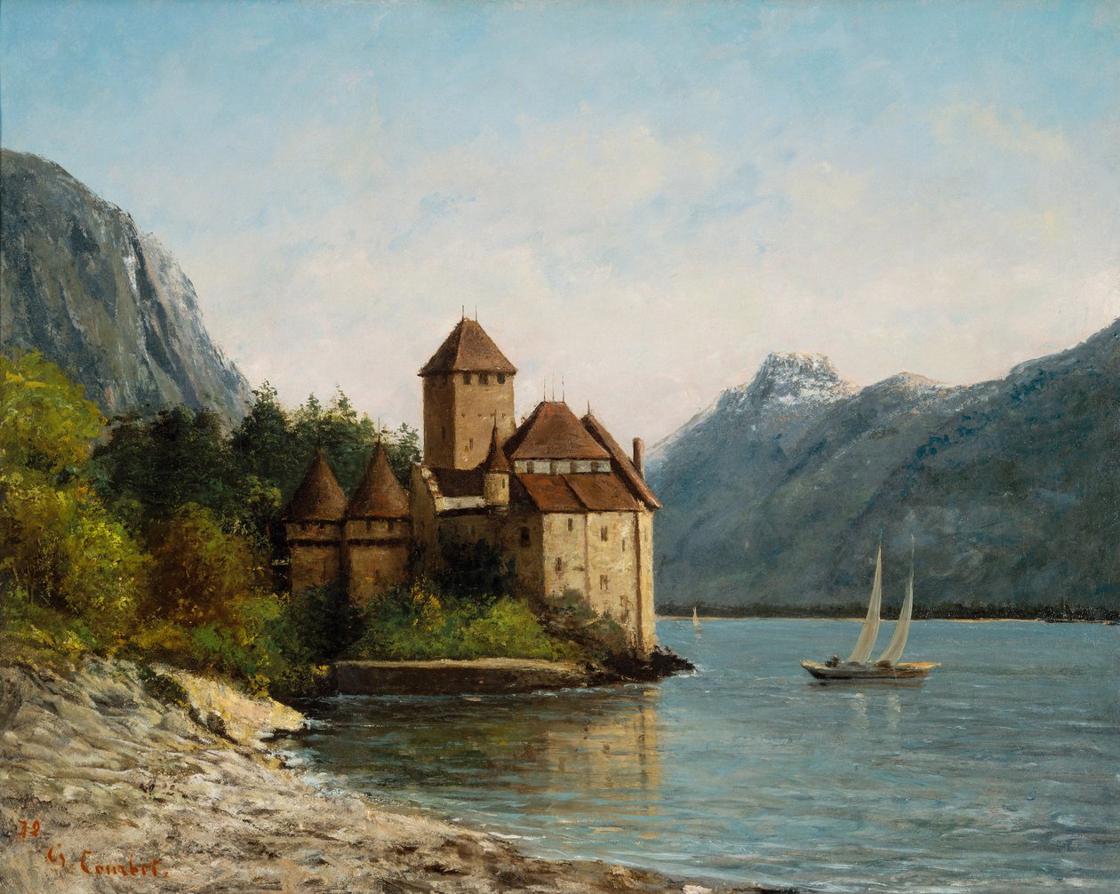 Chillons slott, kväll, c.1872 av Gustave Courbet