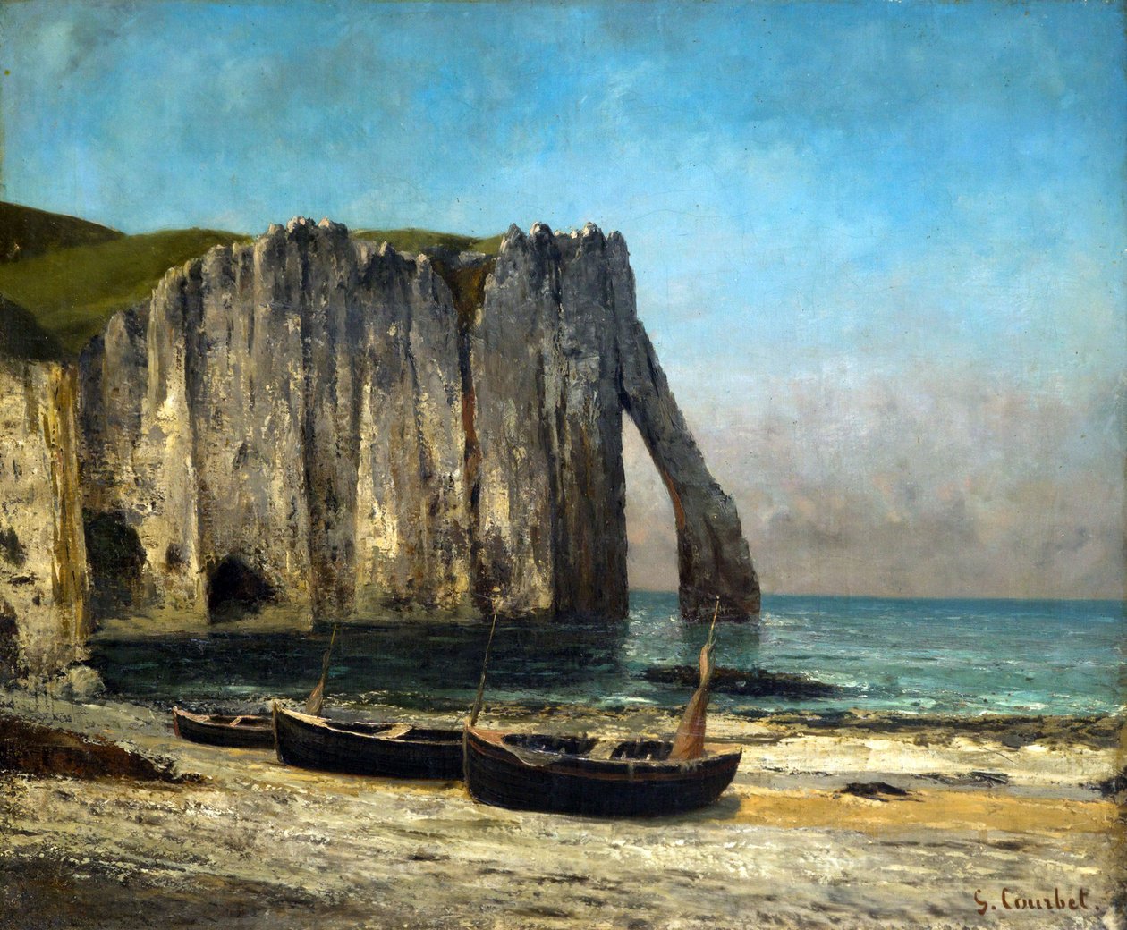 Klipporna i Étretat, 1869. av Gustave Courbet
