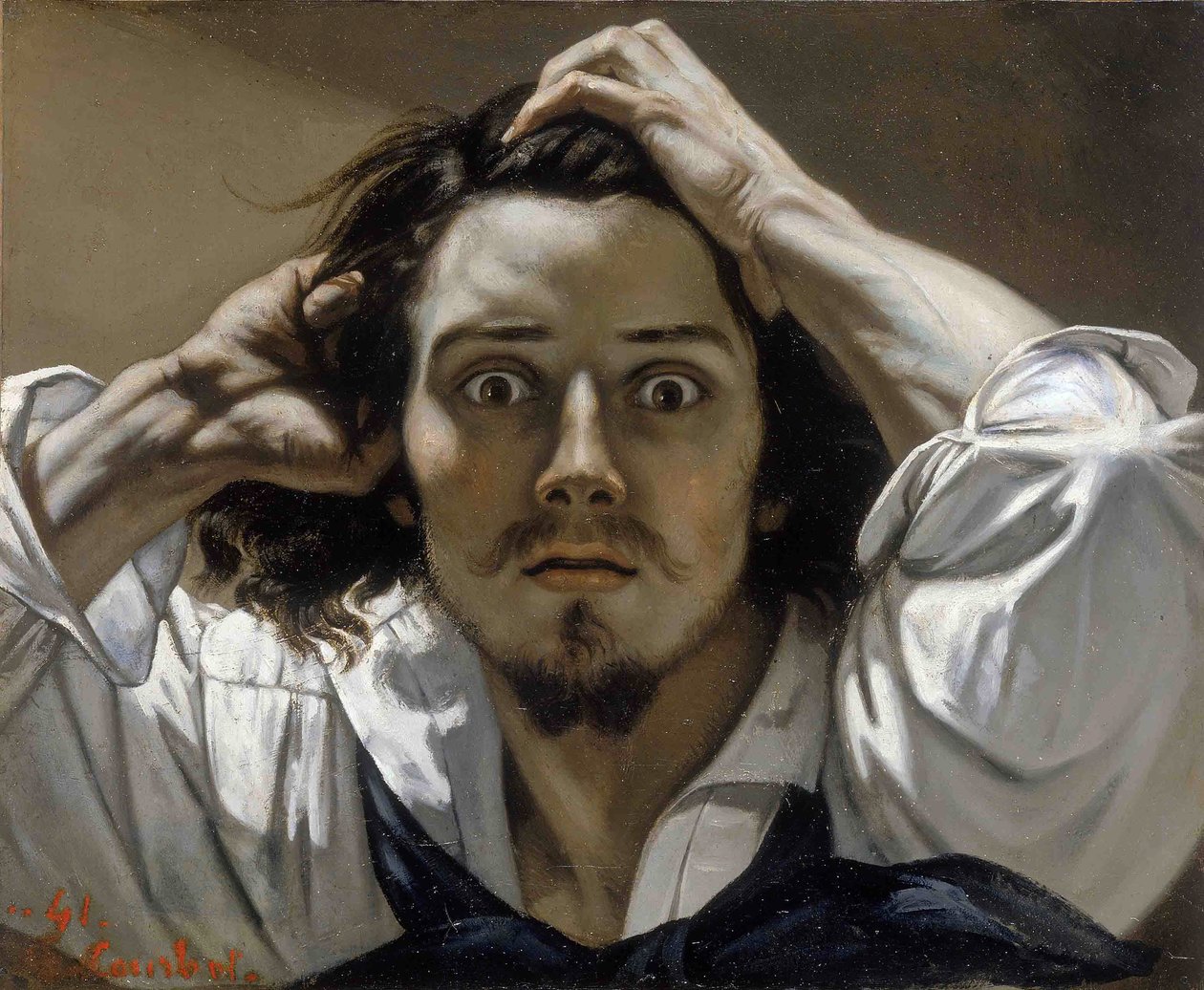 Självporträtt av den desperata mannen av Gustave Courbet