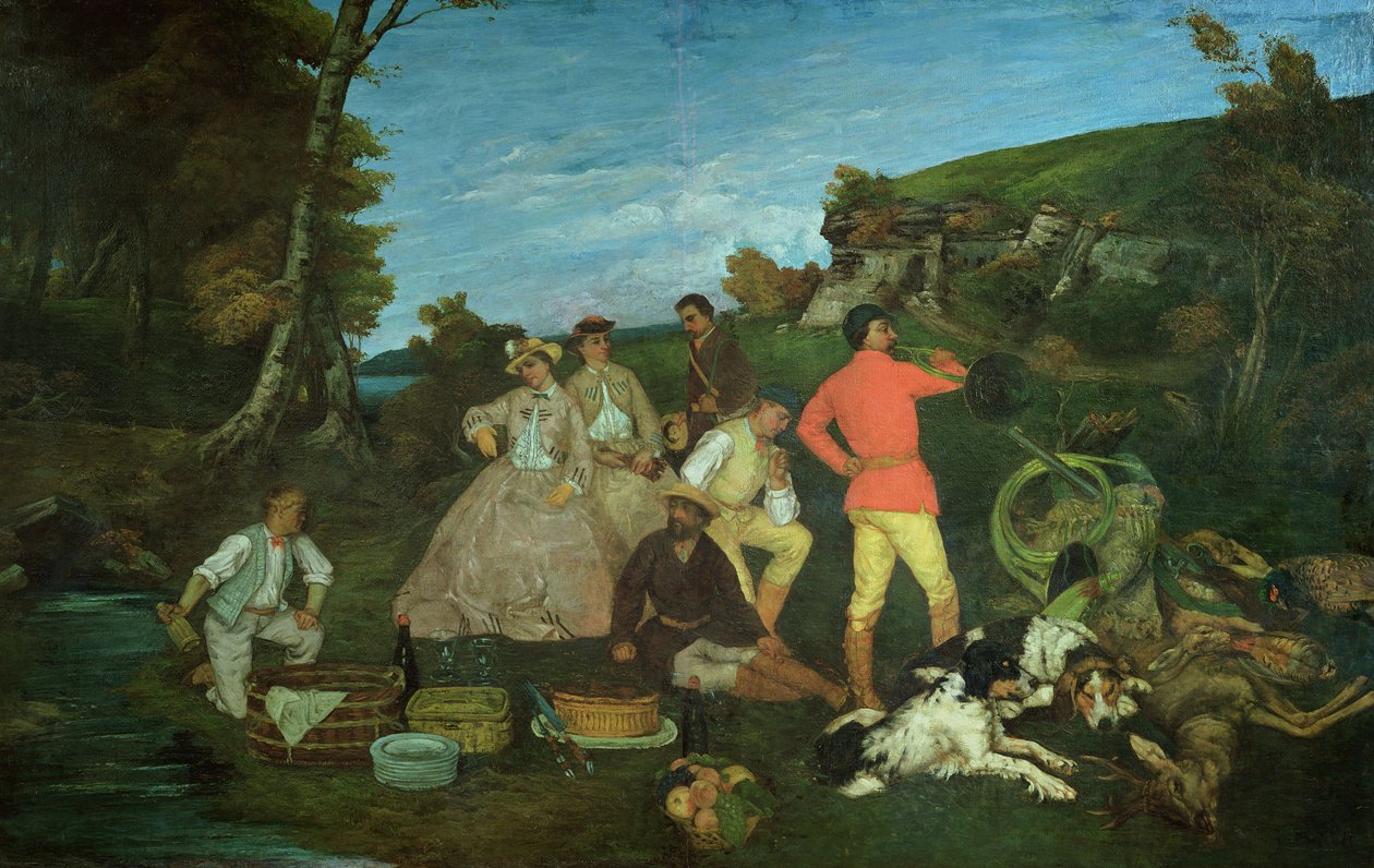 Jägarens picknick av Gustave Courbet
