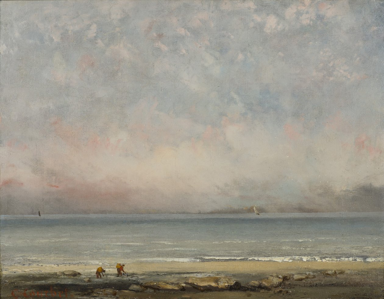 Stranden i Trouville, ca 1865. av Gustave Courbet