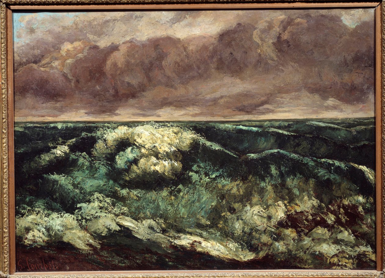 Vågen. Målning av Gustave Courbet (1819-1877) av Gustave Courbet