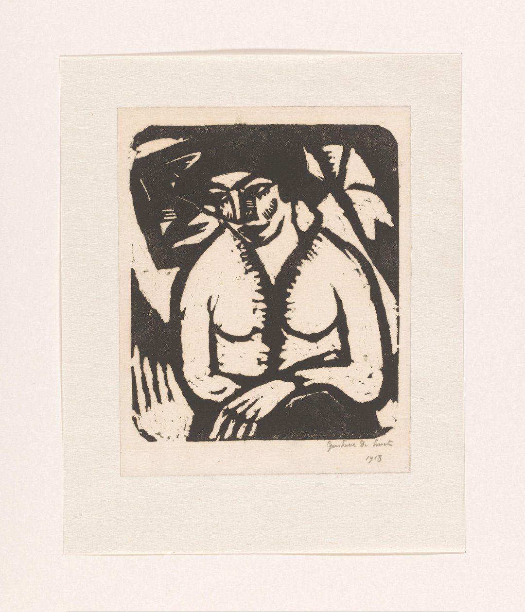 sittande kvinna av Gustave De Smet (signed by artist)
