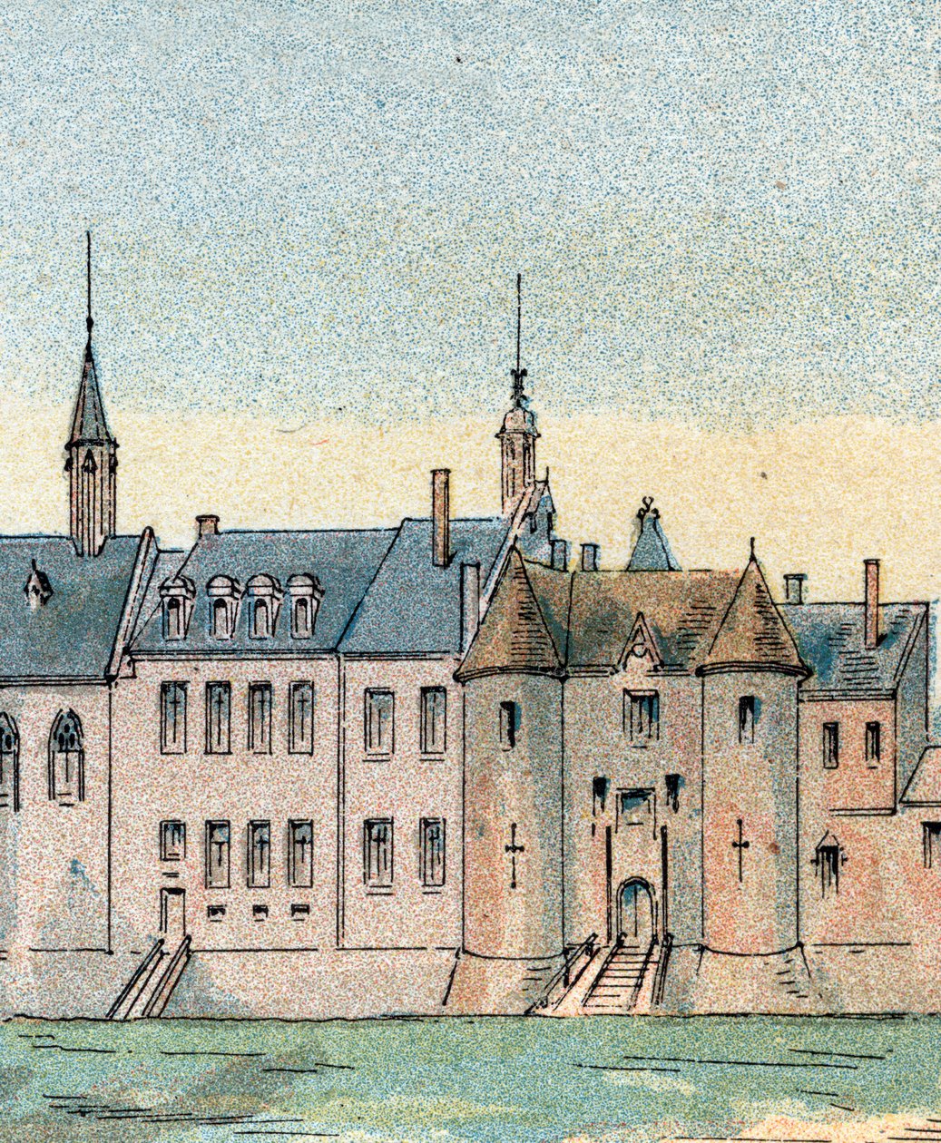 Utsikt över slottet Plessis-les-Tours av Gustave Demoulin
