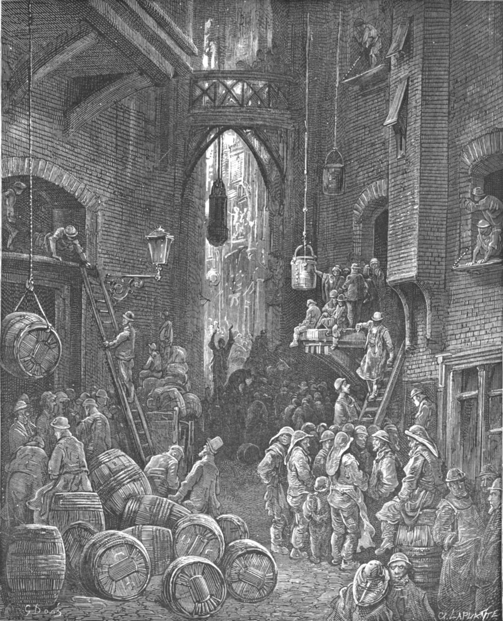 "A River Side Street", 1872. av Gustave Dore