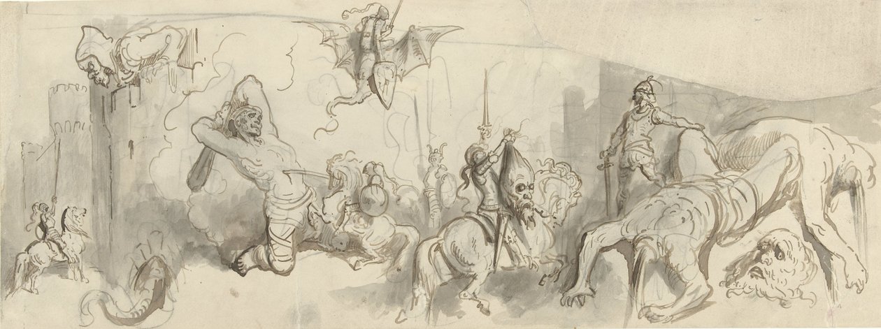 Strid mellan riddare och jättar av Gustave Dore