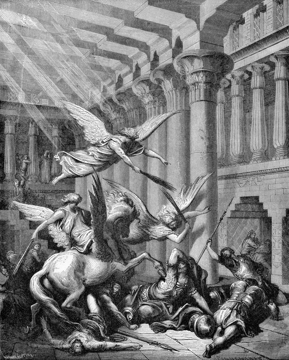 Heliodorus straffades i templet av Gustave Dore