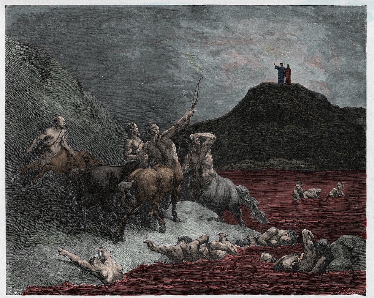 Helvete, Canto 12: Nessus av Gustave Dore