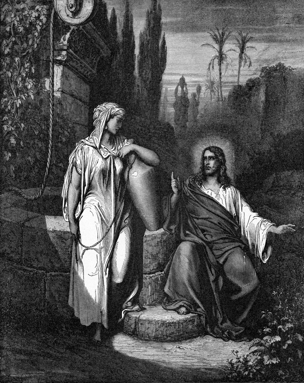 Jesus och kvinnan i Samaria av Gustave Dore