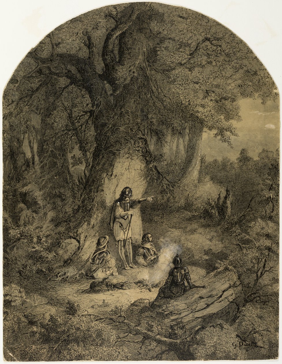 Soldater under ett träd av Gustave Dore