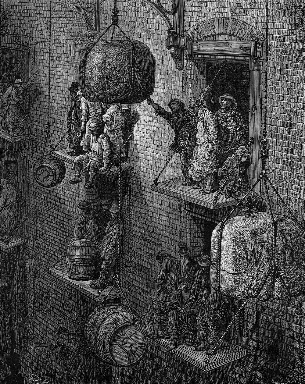Viktorianskt lager i London av Gustave Dore