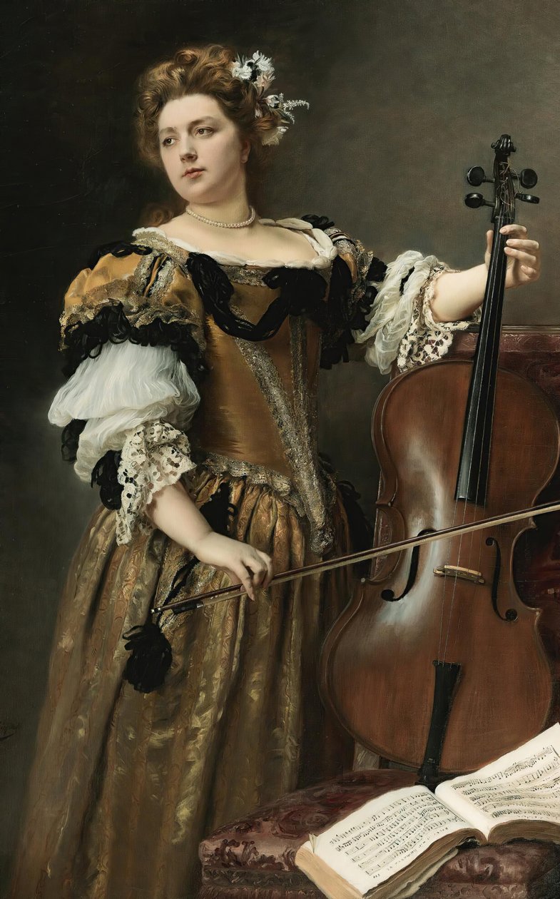Cellospelaren, c. 1890. av Gustave Jean Jacquet