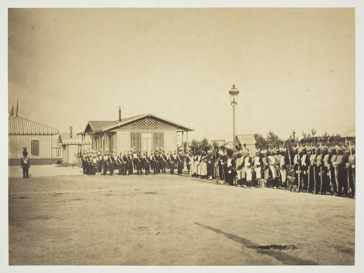 Lätta infanterisoldater, Camp de Châlons, 1857. av Gustave Le Gray