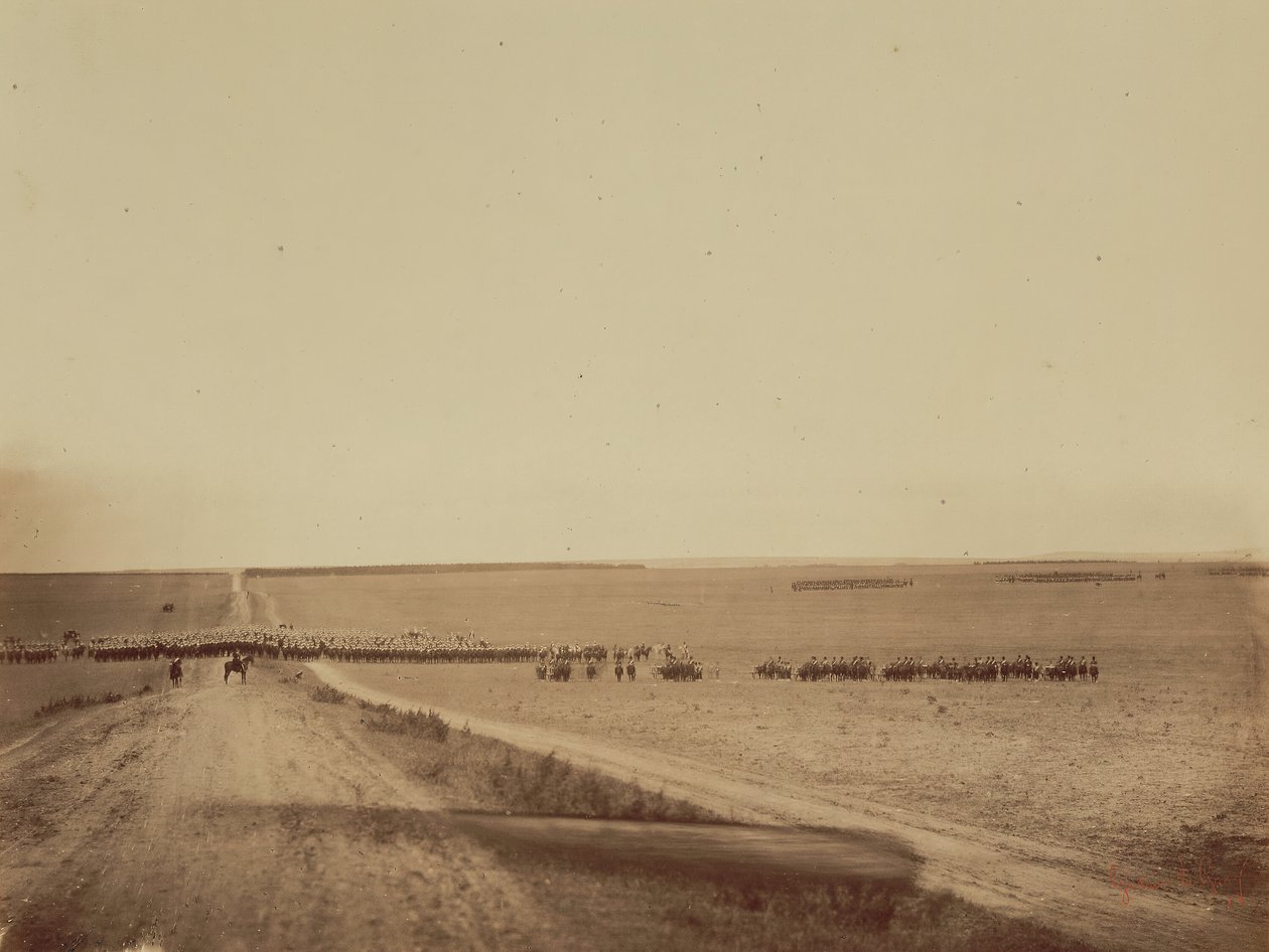 Manövrar, Camp de Châlons, 1857. av Gustave Le Gray