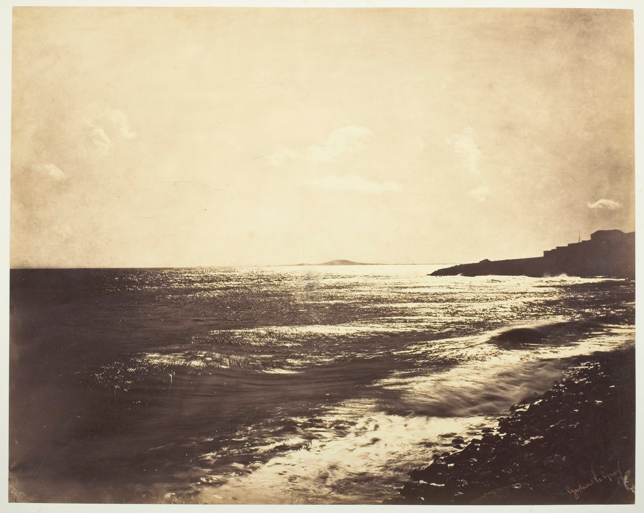 Medelhavet med berget Agde, 1857. av Gustave Le Gray
