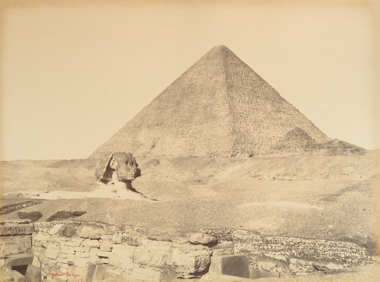 Pyramiderna i Giza, 1865-69. av Gustave Le Gray