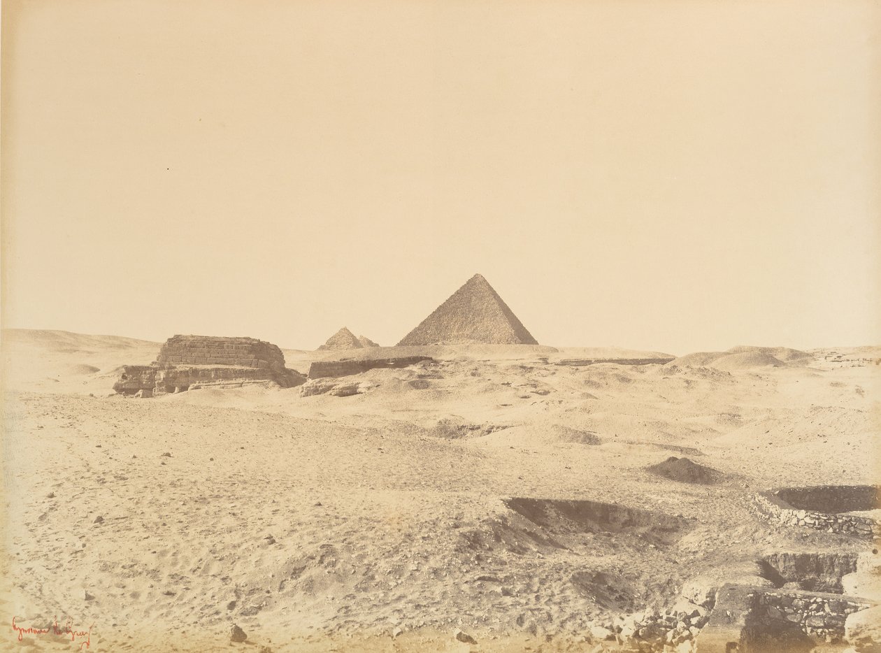 Pyramiderna i Giza, 1865-69. av Gustave Le Gray